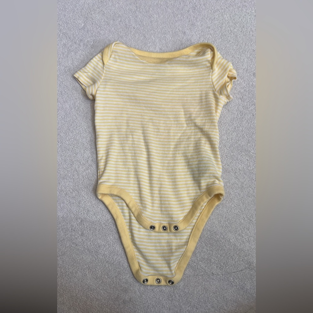 GAP Soft Yellow Striped Bodysuit
